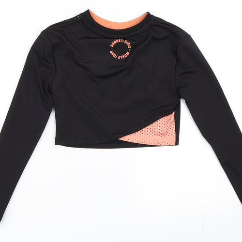 Sonneti Girls Black   Basic T-Shirt Size 9-10 Years  - Gym Top