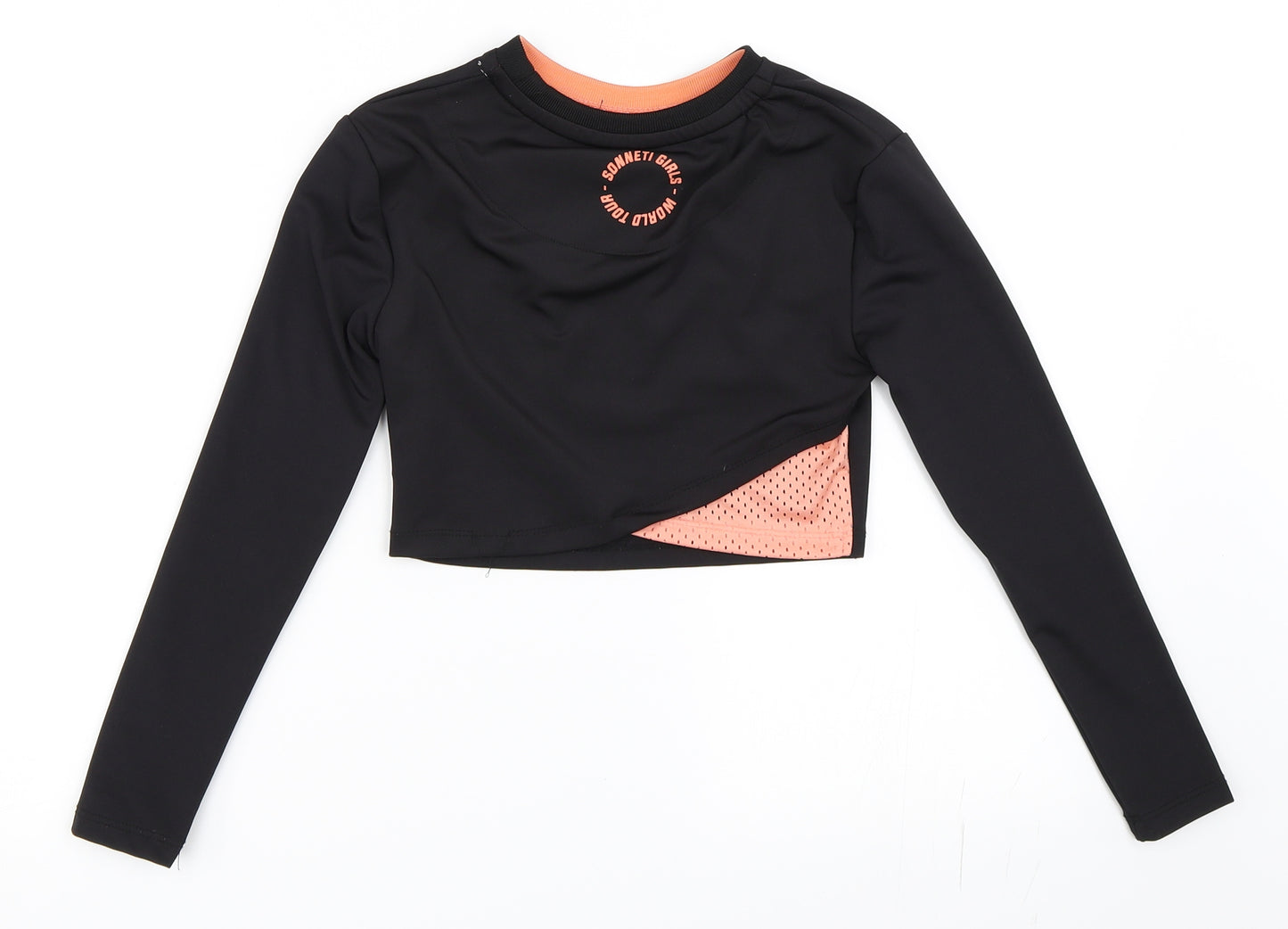 Sonneti Girls Black   Basic T-Shirt Size 9-10 Years  - Gym Top