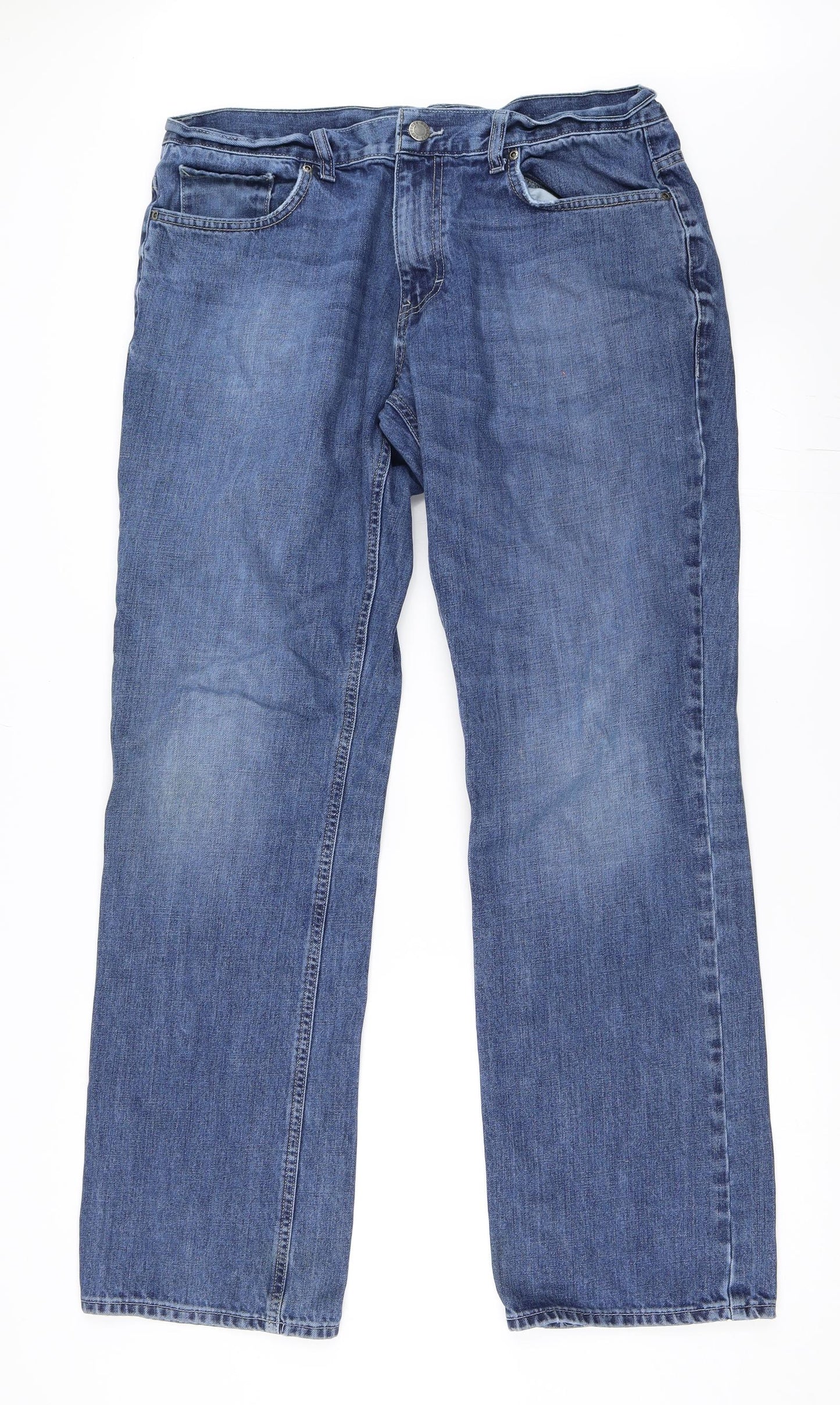 F&F Mens Blue  Denim Straight Jeans Size 36 in L34 in