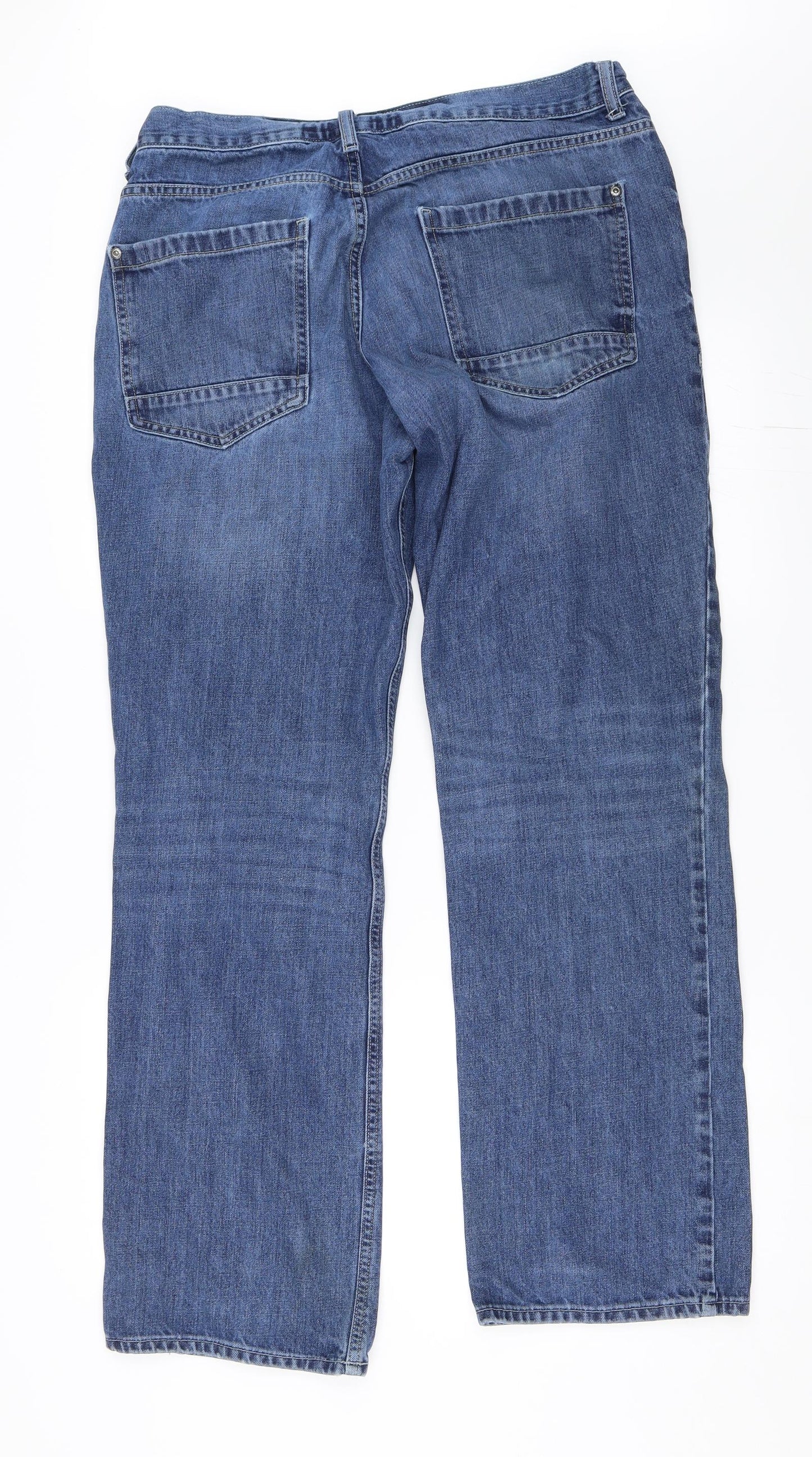 F&F Mens Blue  Denim Straight Jeans Size 36 in L34 in