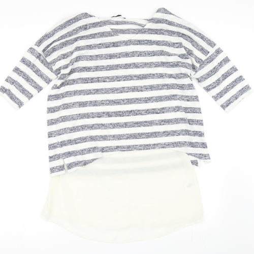 George Womens Ivory Striped  Pullover Jumper Size 12