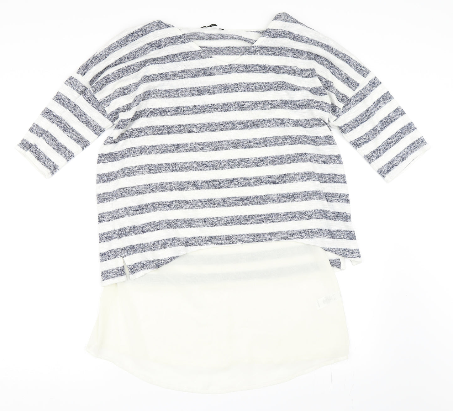 George Womens Ivory Striped  Pullover Jumper Size 12
