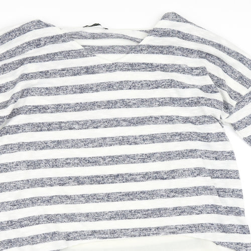 George Womens Ivory Striped  Pullover Jumper Size 12