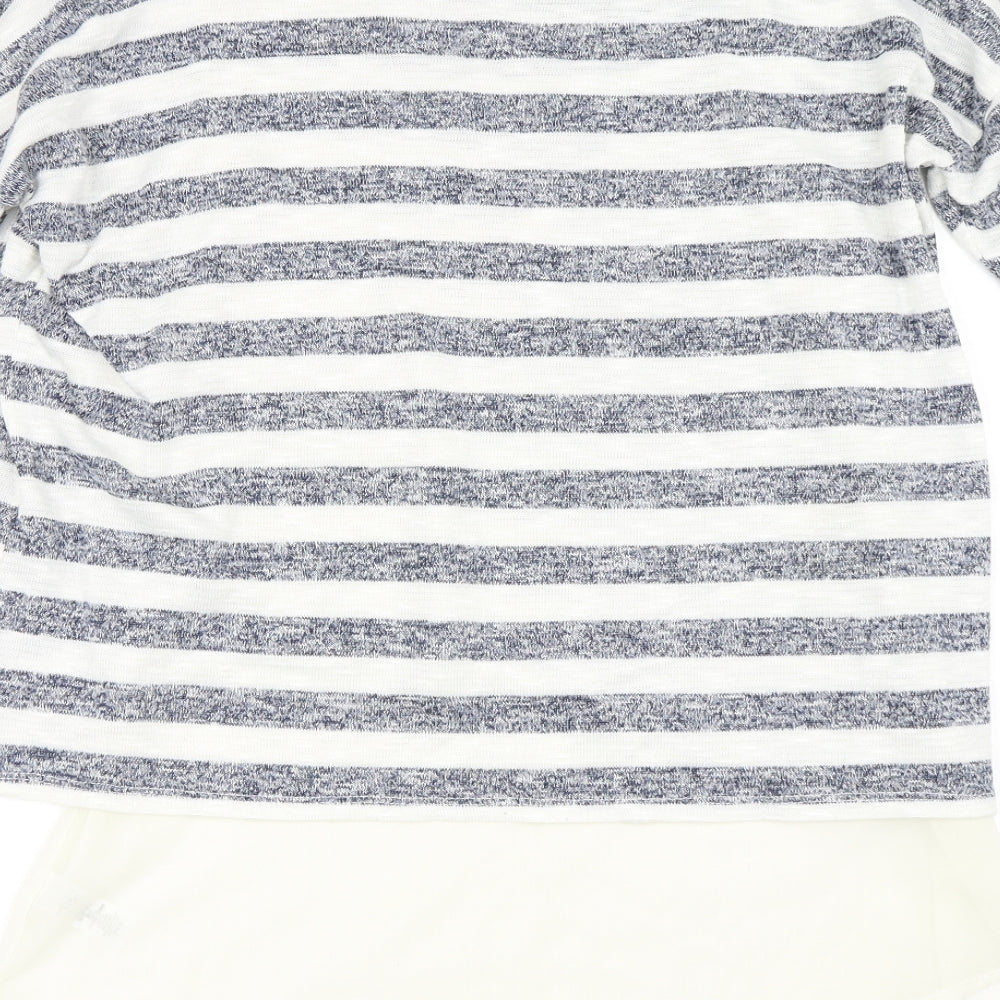 George Womens Ivory Striped  Pullover Jumper Size 12