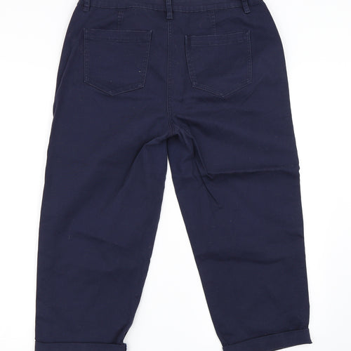 Papaya Womens Blue   Cropped Trousers Size 14 L20 in