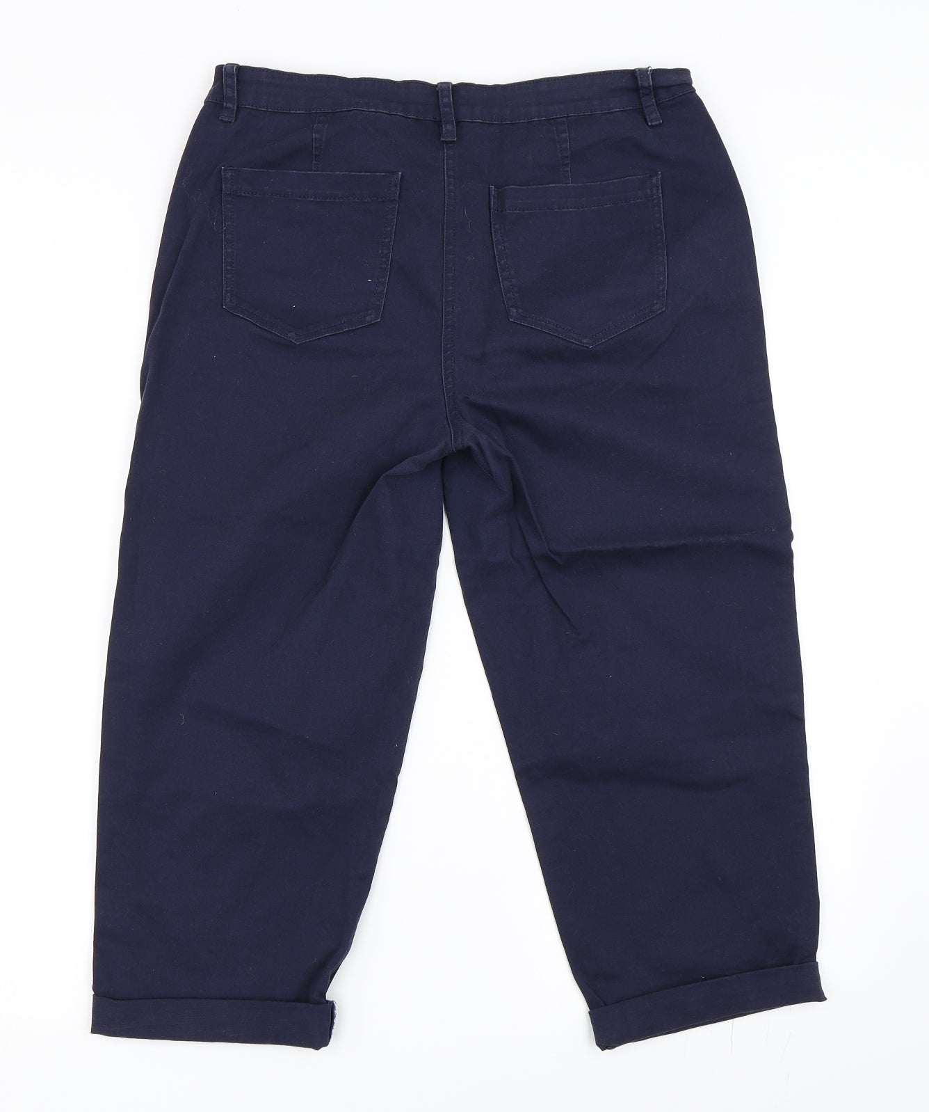Papaya Womens Blue   Cropped Trousers Size 14 L20 in