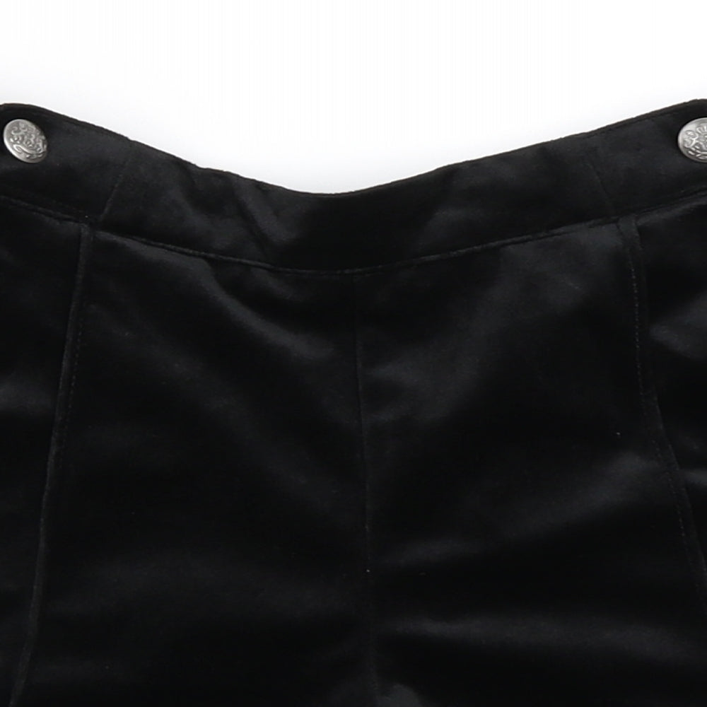 NEXT Girls Black  Velour Hot Pants Shorts Size 9 Years