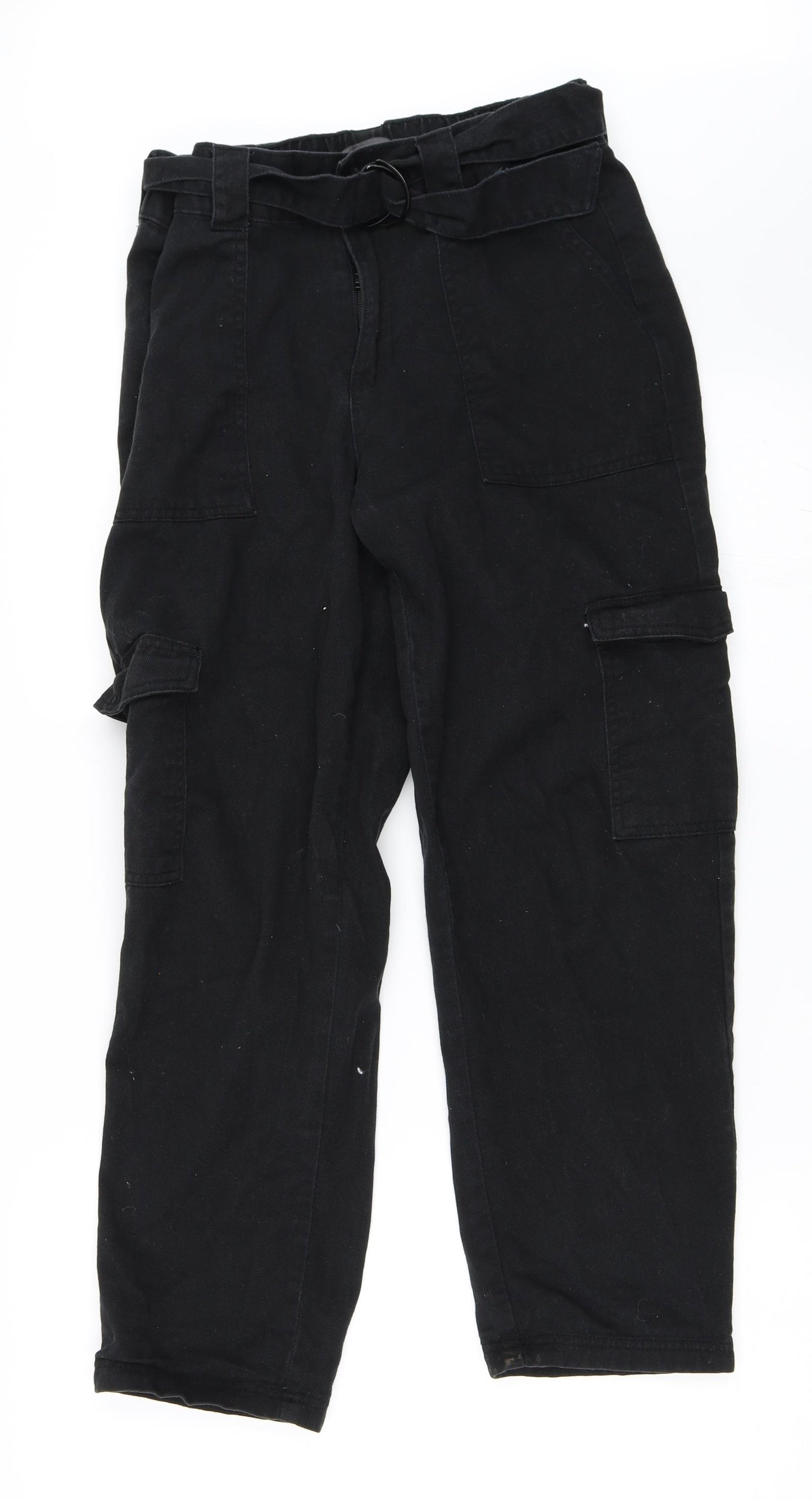Primark Womens Black   Cargo Trousers Size 12 L26 in