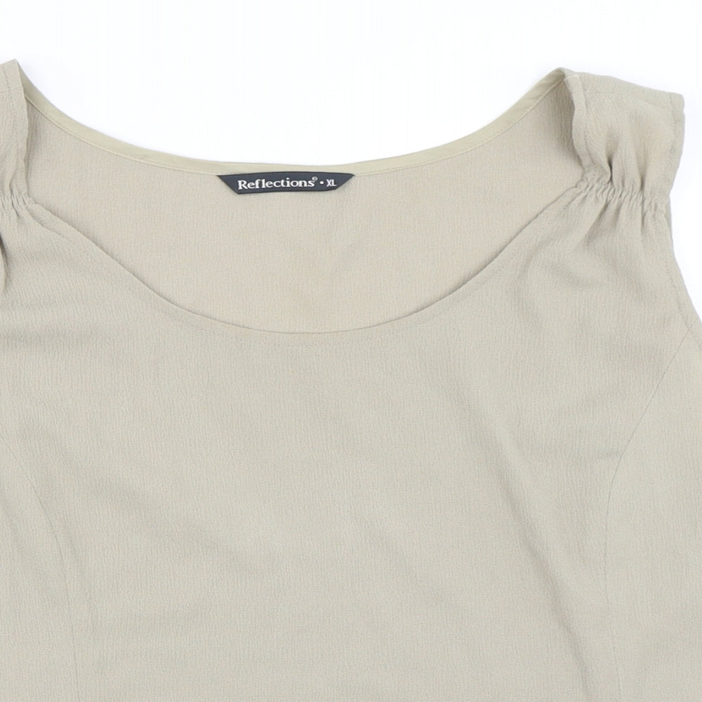 Reflections Womens Beige   Basic Blouse Size XL