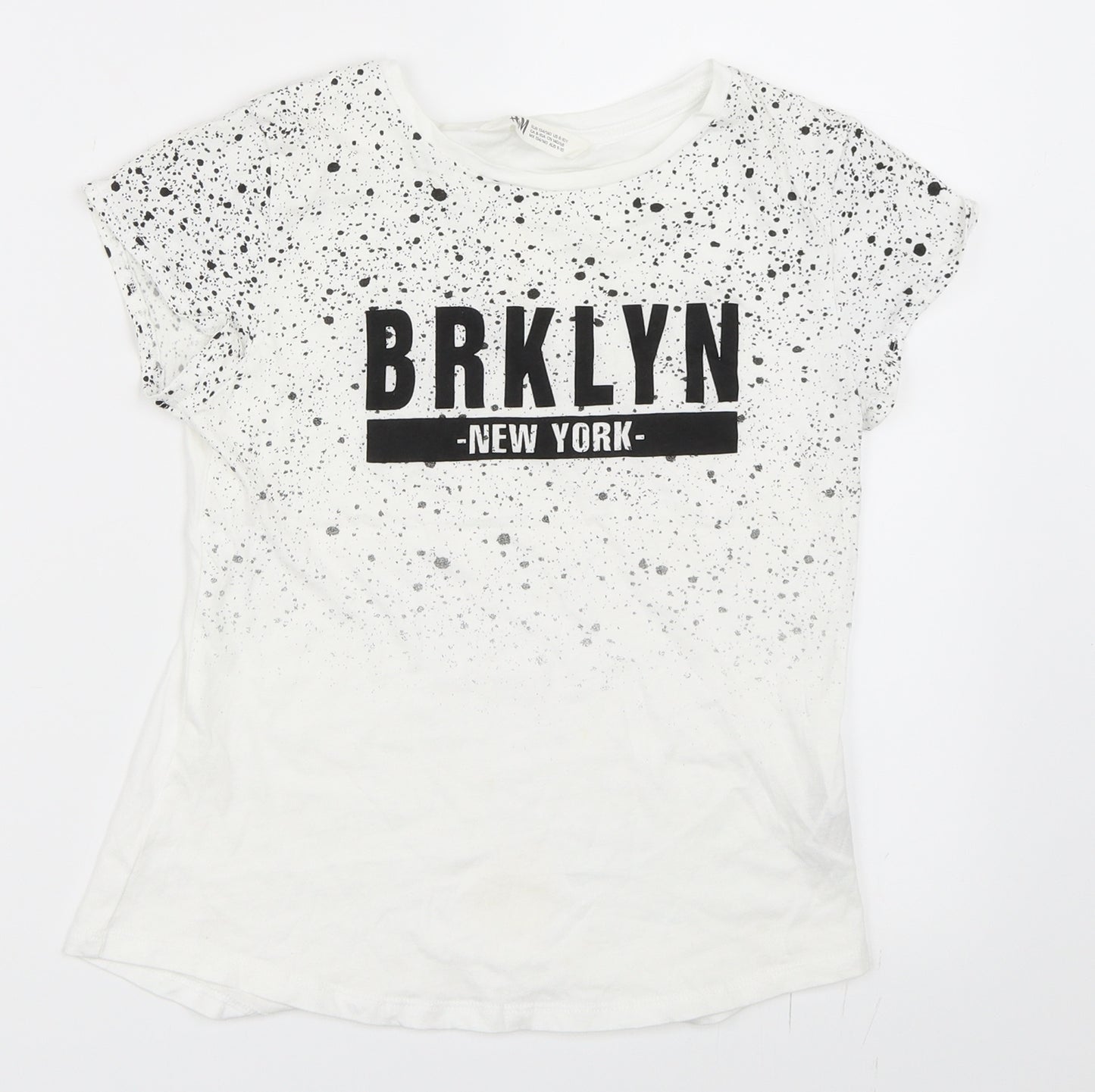 H&M Boys White   Basic T-Shirt Size 9-10 Years  - new York
