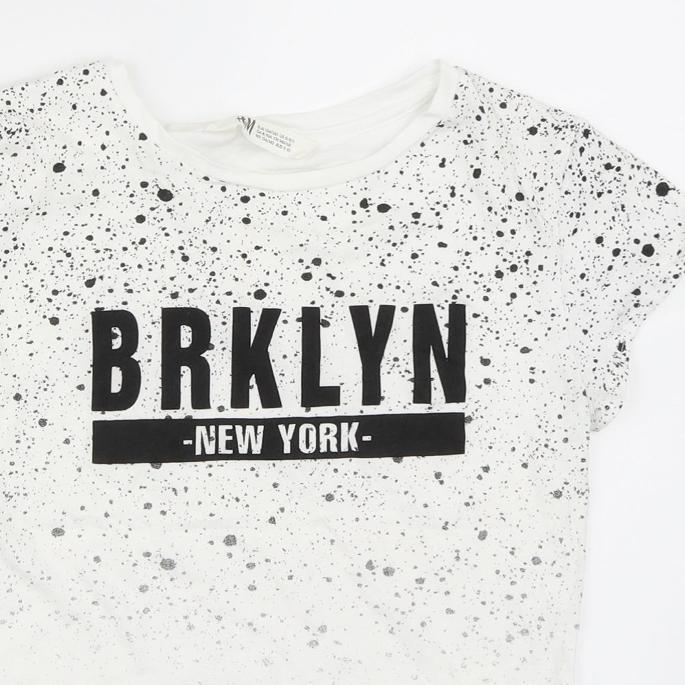 H&M Boys White   Basic T-Shirt Size 9-10 Years  - new York