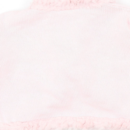 Morris Mouse Girls Pink Colourblock  Cardigan Jumper Size 2 Years  - fluffy trims
