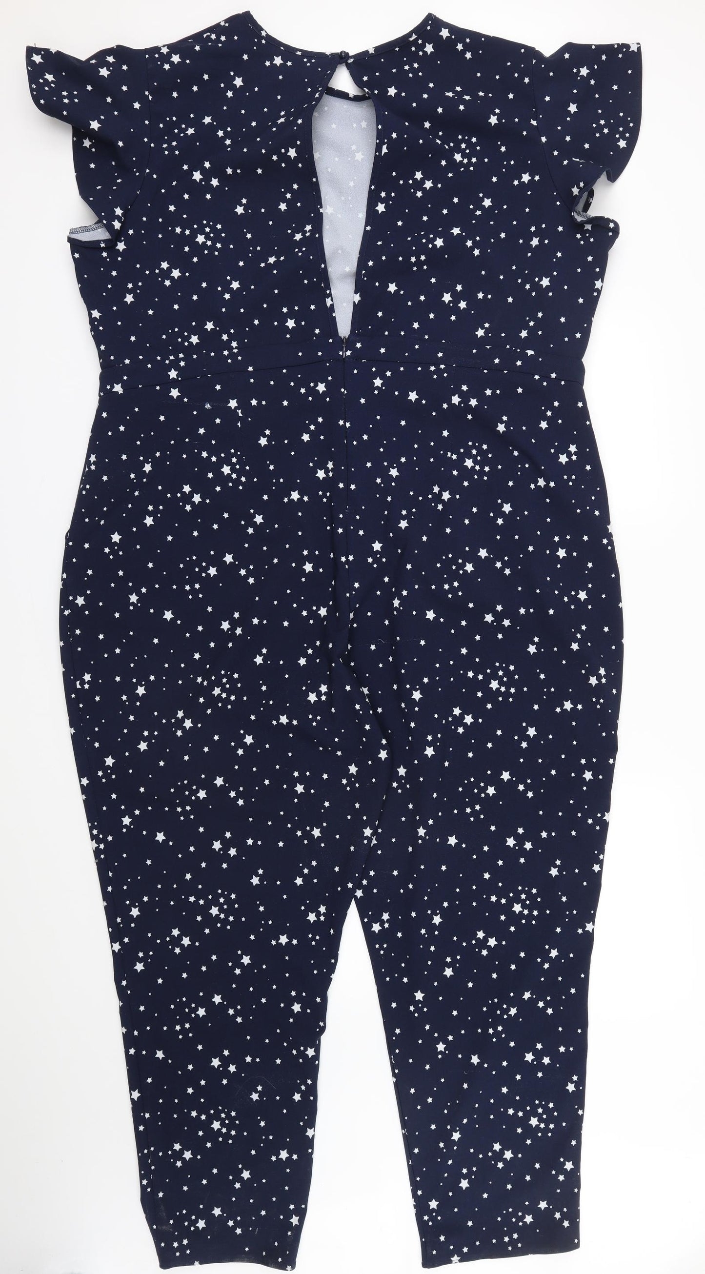DEFINITIONS Womens Blue Geometric  Jumpsuit One-Piece Size 24 L29 in - star print