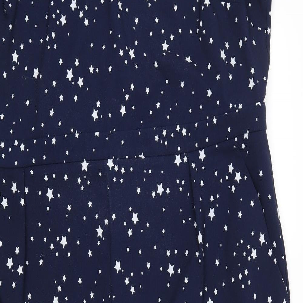 DEFINITIONS Womens Blue Geometric  Jumpsuit One-Piece Size 24 L29 in - star print