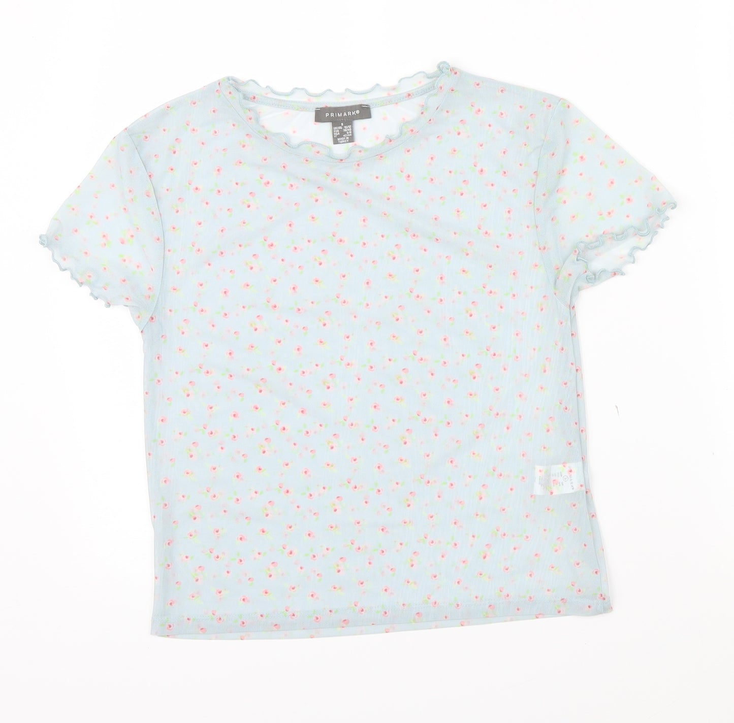 Primark Girls Blue Floral  Basic Casual Size 10 Years  - frill details