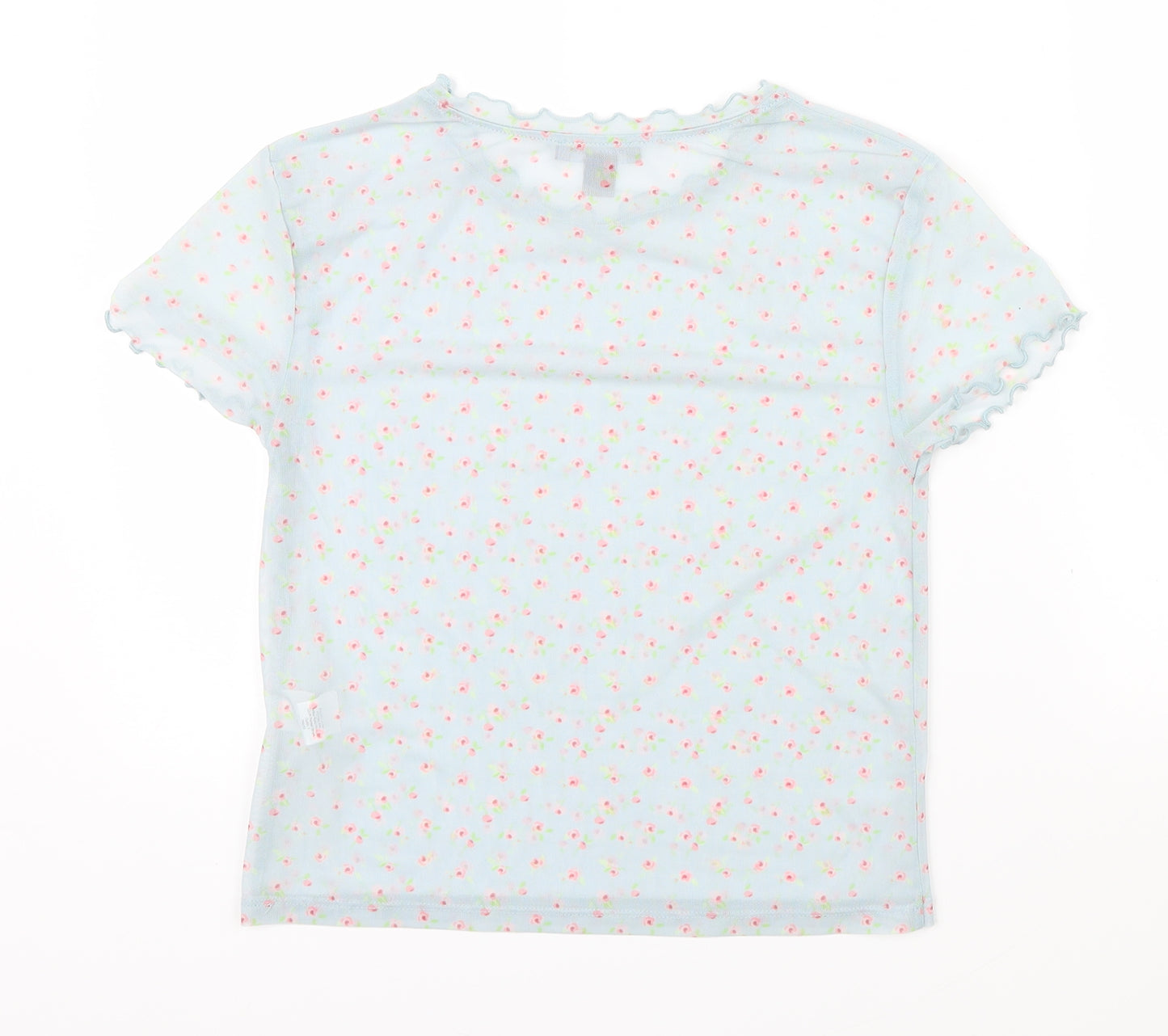 Primark Girls Blue Floral  Basic Casual Size 10 Years  - frill details
