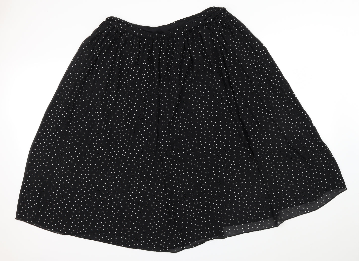 New Look Womens Black Polka Dot  Flare Skirt Size 22