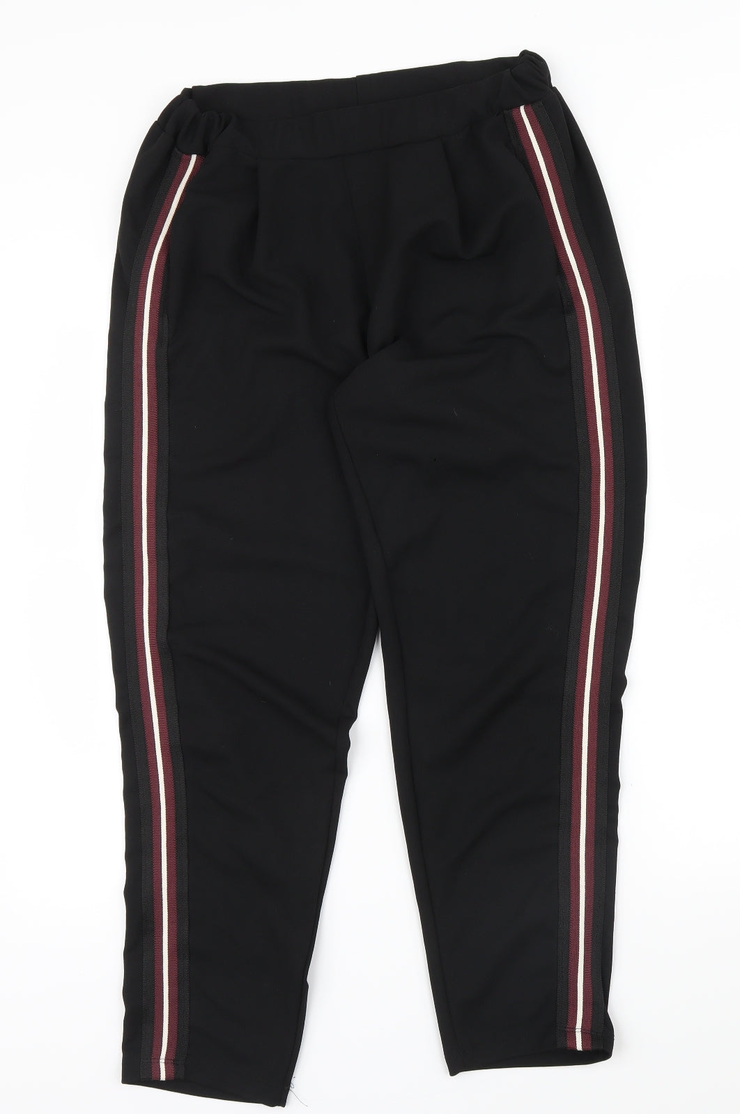New Look Womens Black   Trousers  Size 10 L27 in - leg stripe