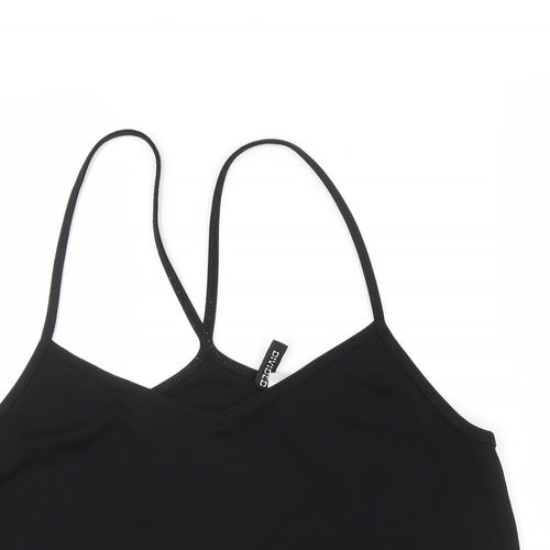 Divided Womens Black   Basic T-Shirt Size L  - lace trim