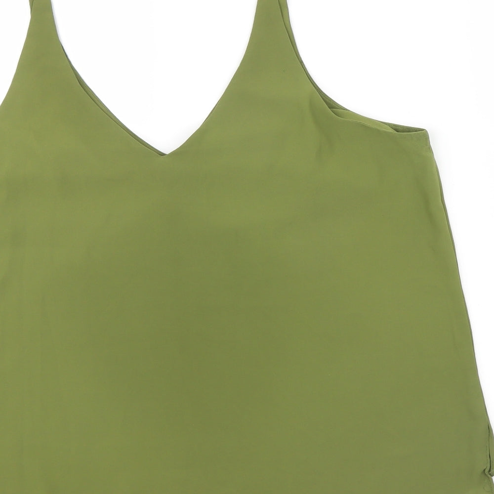 Topshop Womens Green   Camisole Blouse Size 16  - straps