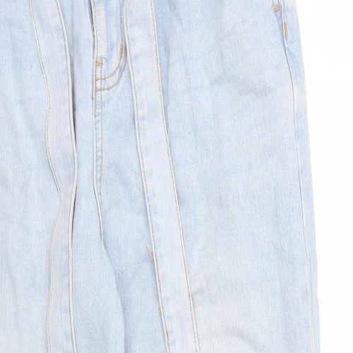 Primark Womens Blue   Boyfriend Jeans Size 12 L25 in - Frill detail on waist