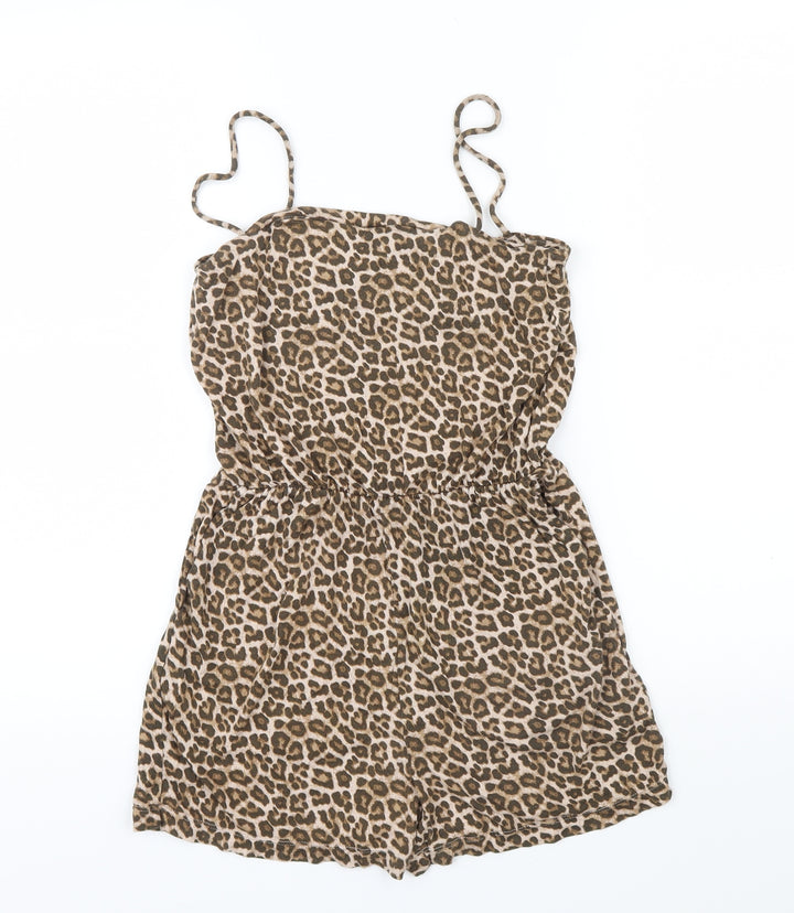 H&M Womens Blue Animal Print Shorts One-Piece Size XS