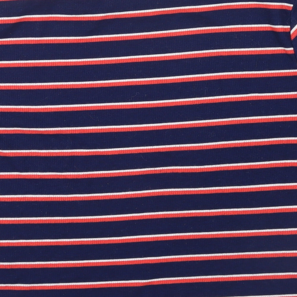 Divided Womens Blue Striped  Basic T-Shirt Size L