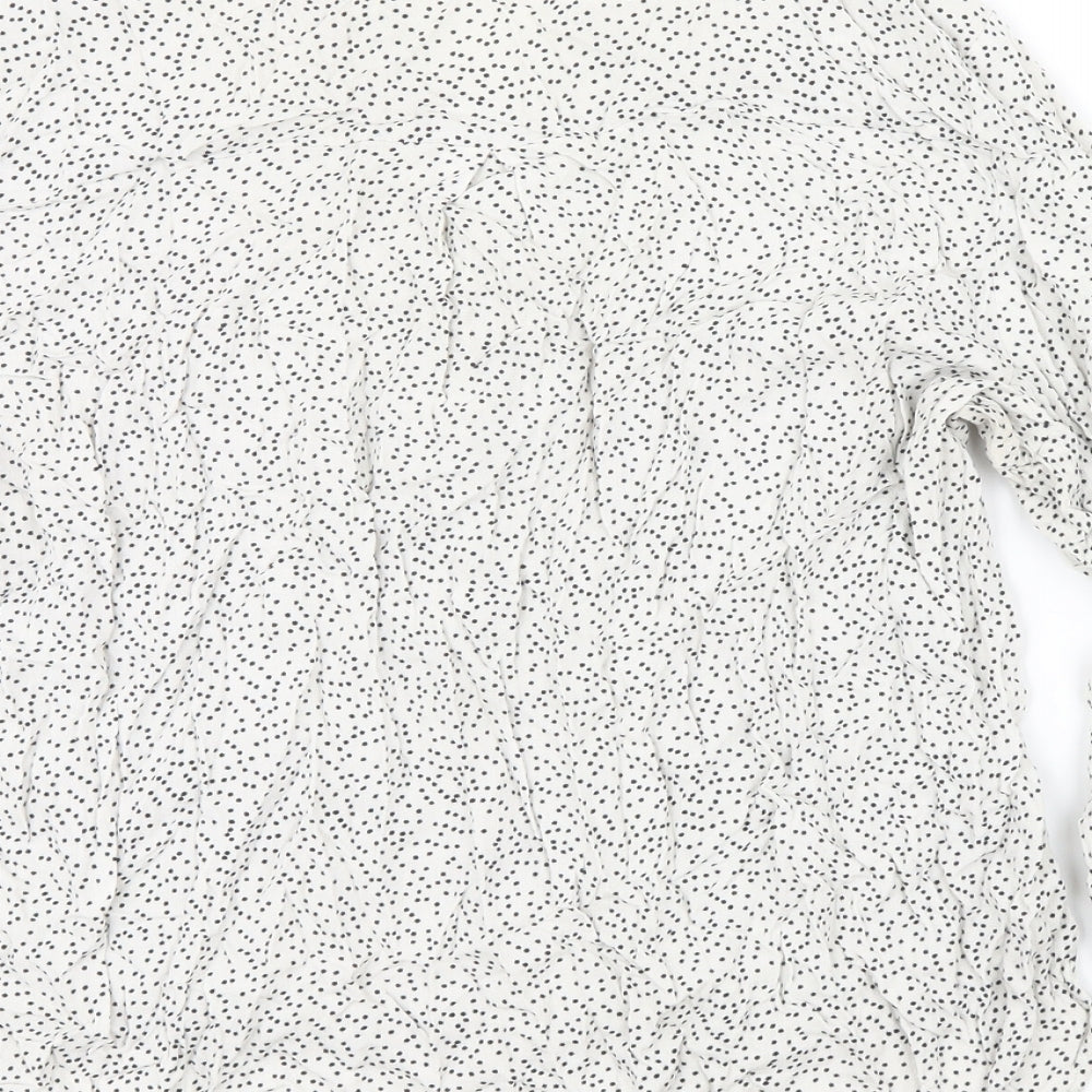 ZARA BASIC Womens Beige Polka Dot  Basic Blouse Size XL  - buttons and bows