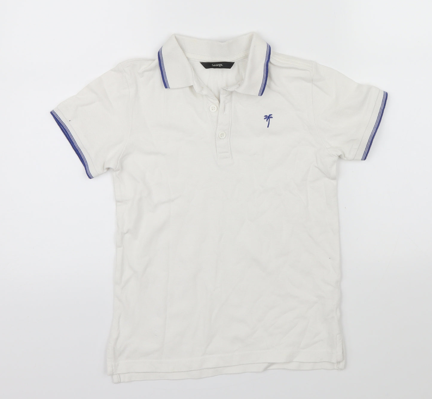 George Boys White   Basic Polo Size 7-8 Years