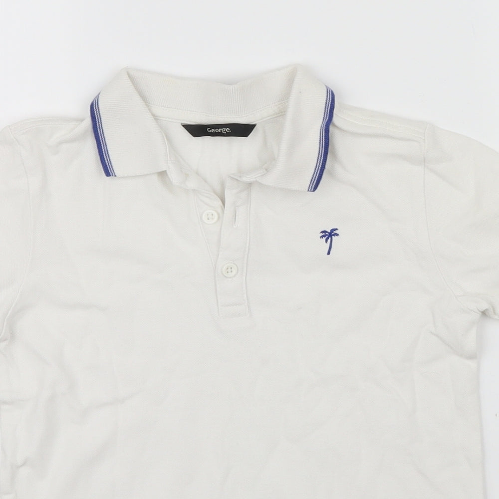 George Boys White   Basic Polo Size 7-8 Years
