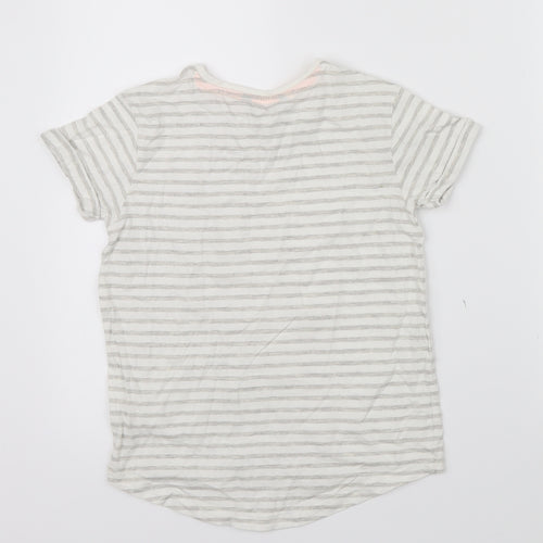 George Boys Beige Striped  Basic T-Shirt Size 8-9 Years