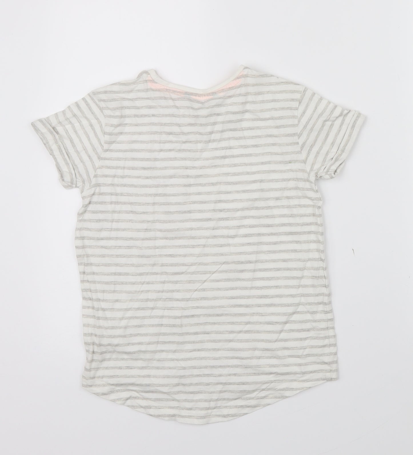 George Boys Beige Striped  Basic T-Shirt Size 8-9 Years