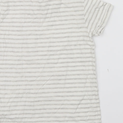 George Boys Beige Striped  Basic T-Shirt Size 8-9 Years