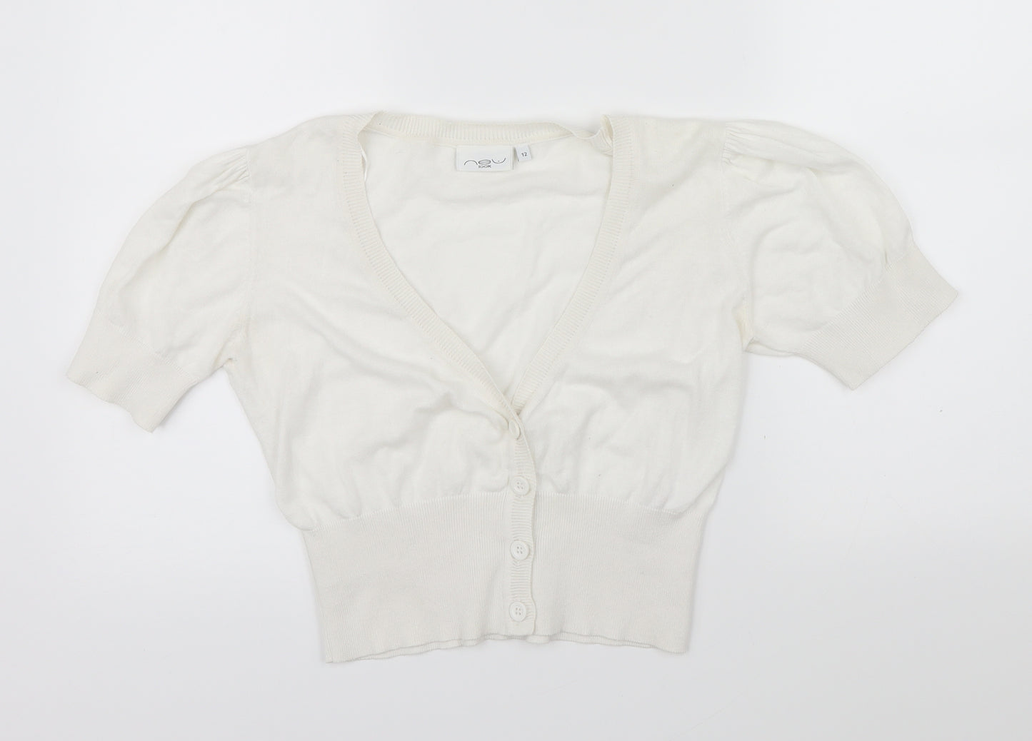 New Look Womens White   Cardigan Jumper Size 12