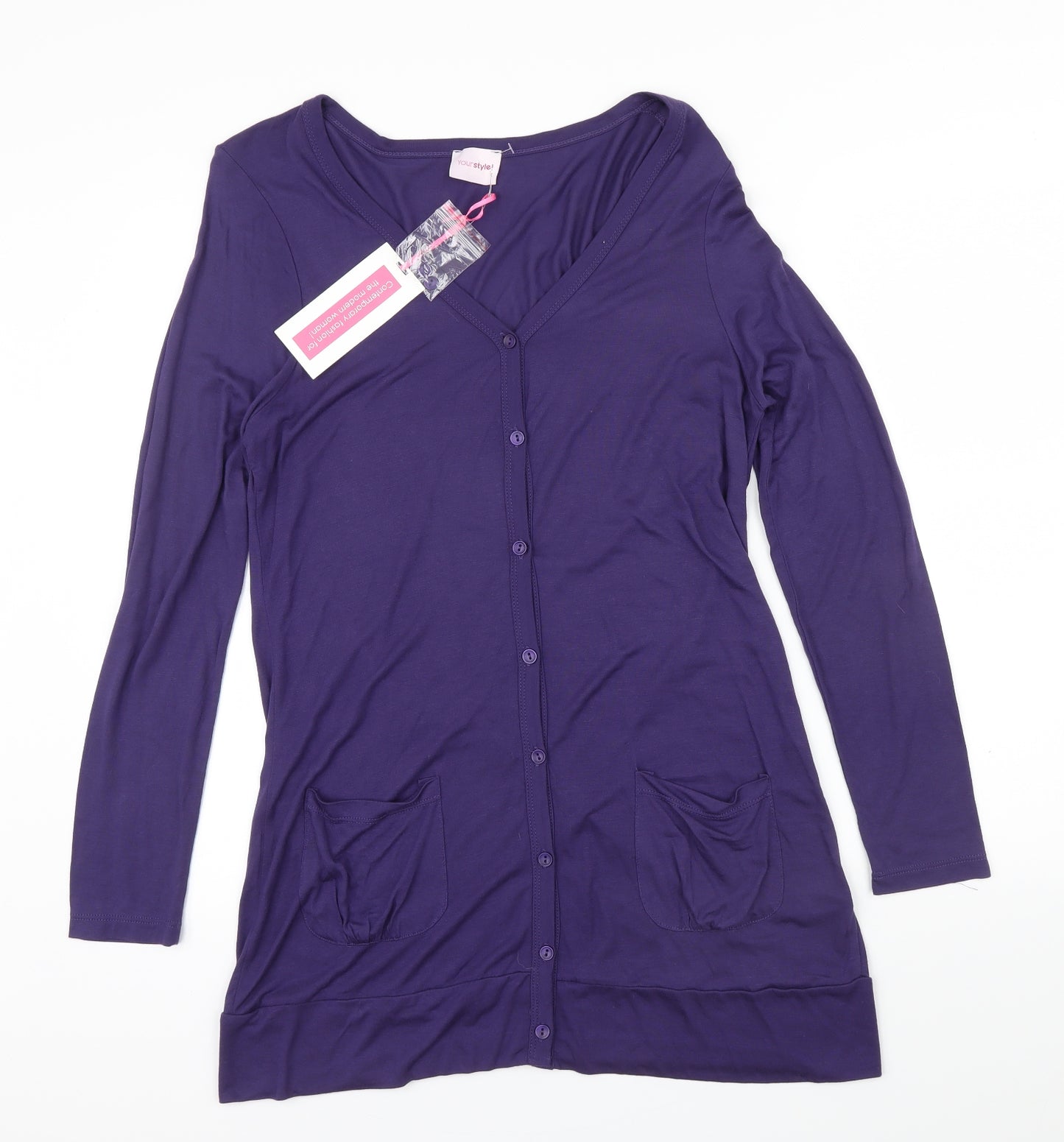 yourstyle Womens Purple   Cardigan Jumper Size 14