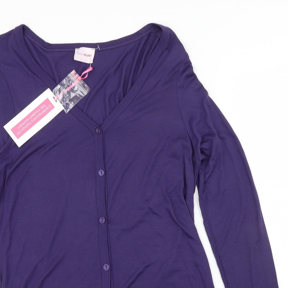 yourstyle Womens Purple   Cardigan Jumper Size 14