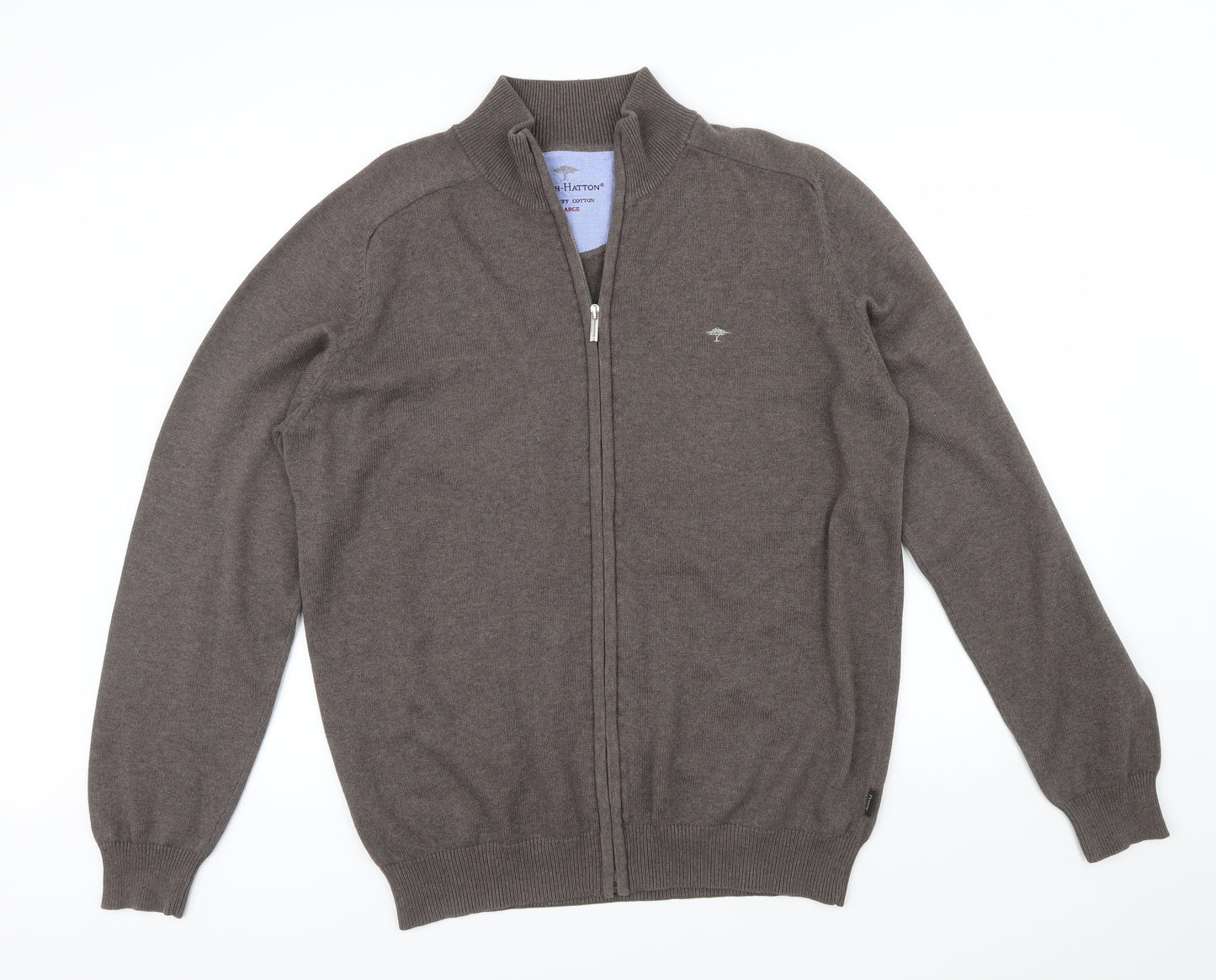 Fynch-Hatton Mens Brown   Full Zip Jumper Size XL