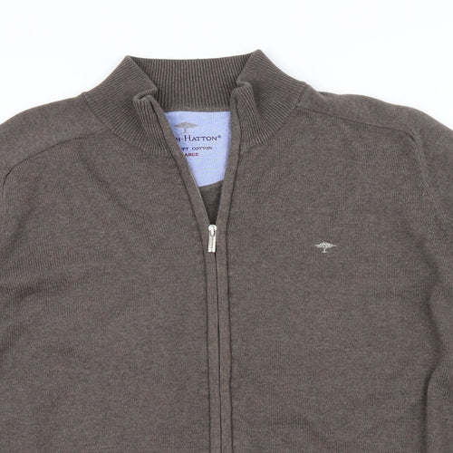 Fynch-Hatton Mens Brown   Full Zip Jumper Size XL