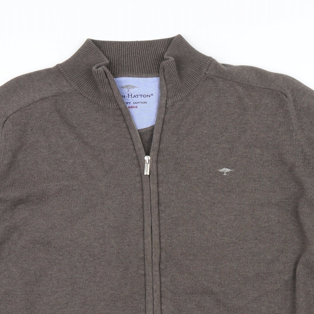Fynch-Hatton Mens Brown   Full Zip Jumper Size XL