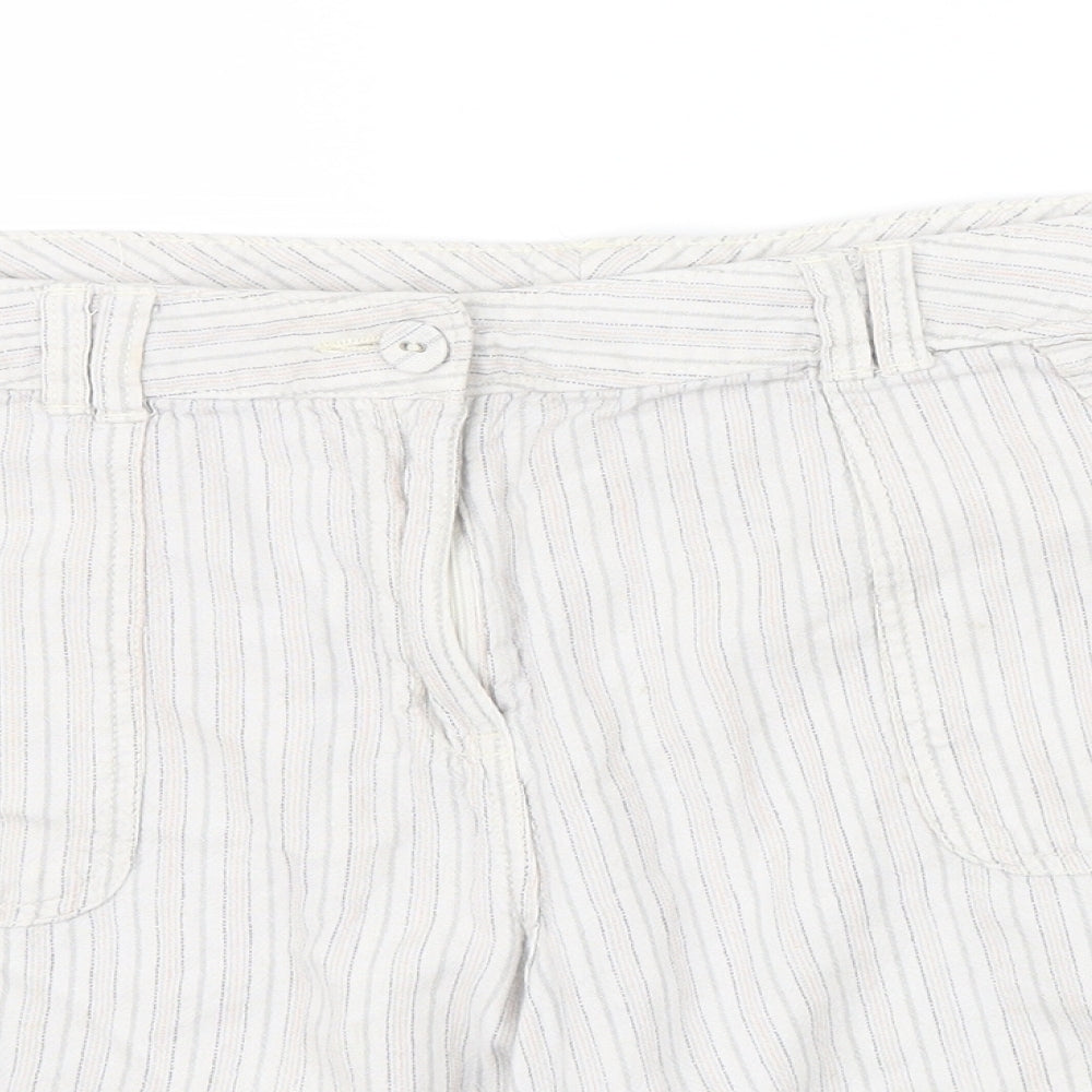 BHS Womens Beige Striped  Chino Shorts Size 18