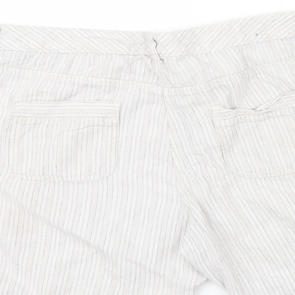 BHS Womens Beige Striped  Chino Shorts Size 18