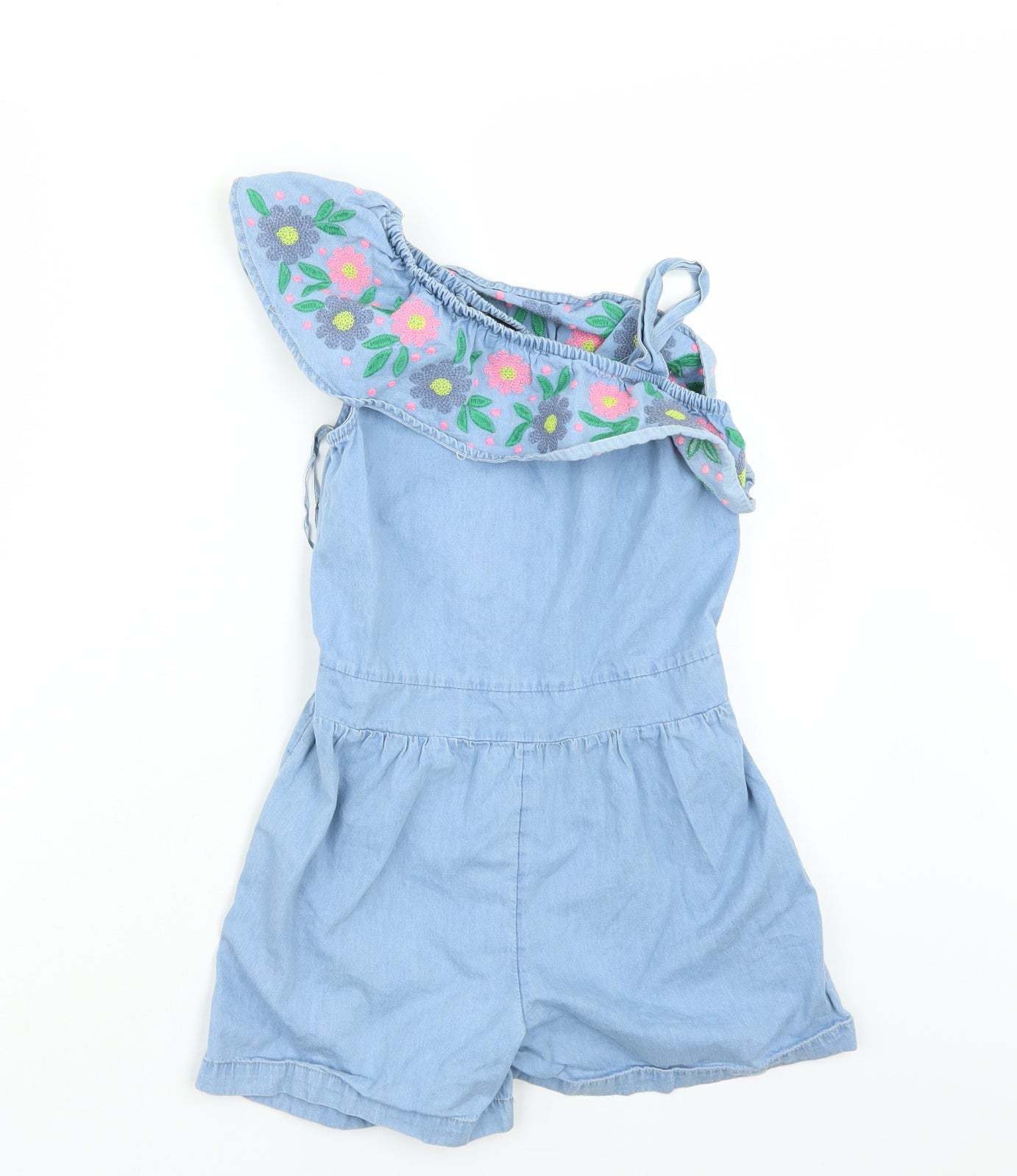 George Girls Blue Floral  Playsuit One-Piece Size 8-9 Years