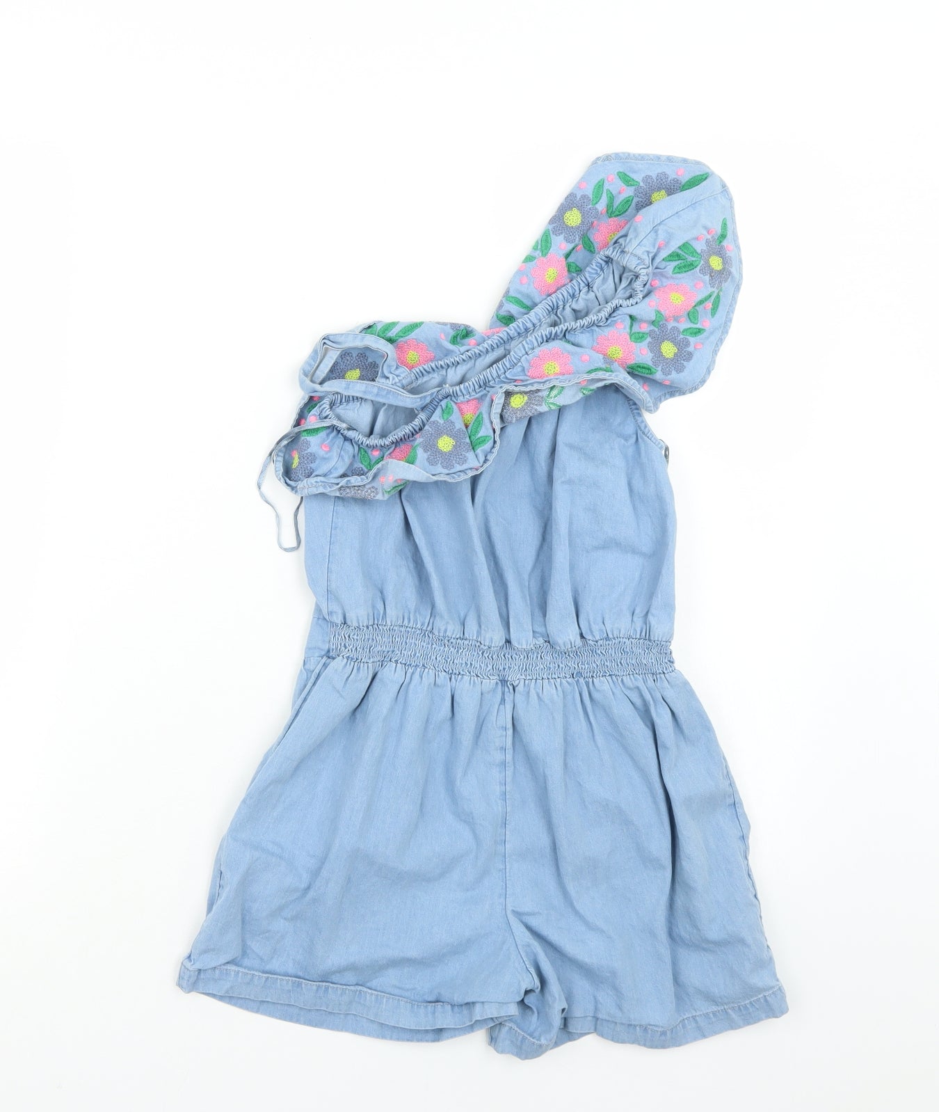 George Girls Blue Floral  Playsuit One-Piece Size 8-9 Years