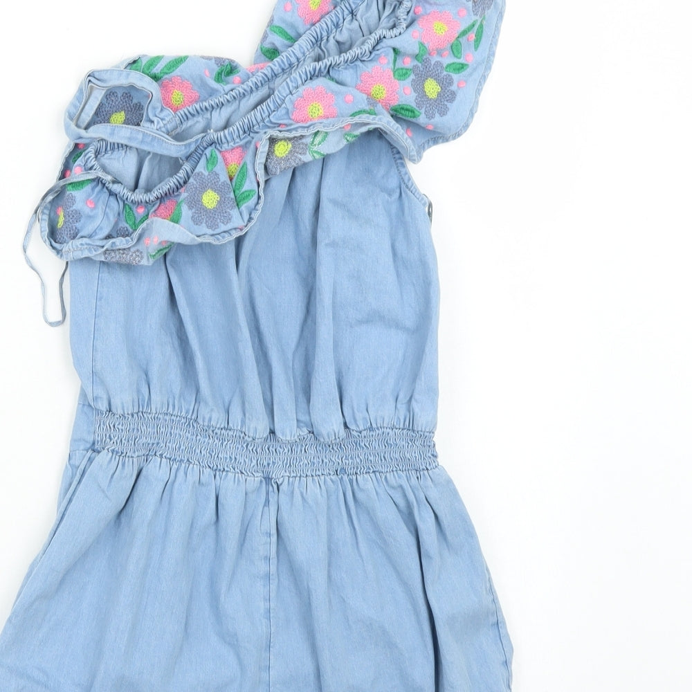 George Girls Blue Floral  Playsuit One-Piece Size 8-9 Years