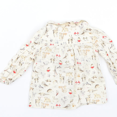 NEXT Girls Beige Animal Print  Basic Button-Up Size 9-12 Months