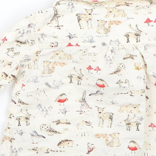NEXT Girls Beige Animal Print  Basic Button-Up Size 9-12 Months