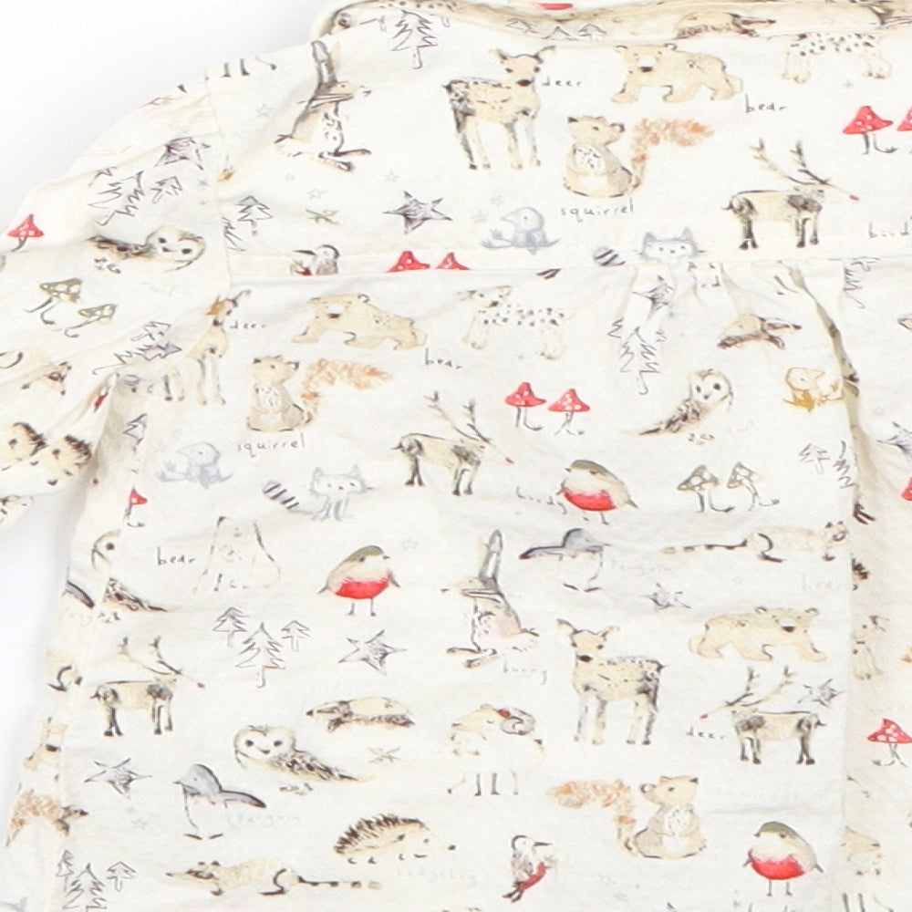 NEXT Girls Beige Animal Print  Basic Button-Up Size 9-12 Months