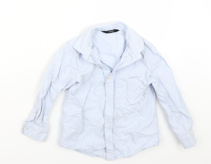 George Boys Blue Basic Button-Up Size 4-5 Years