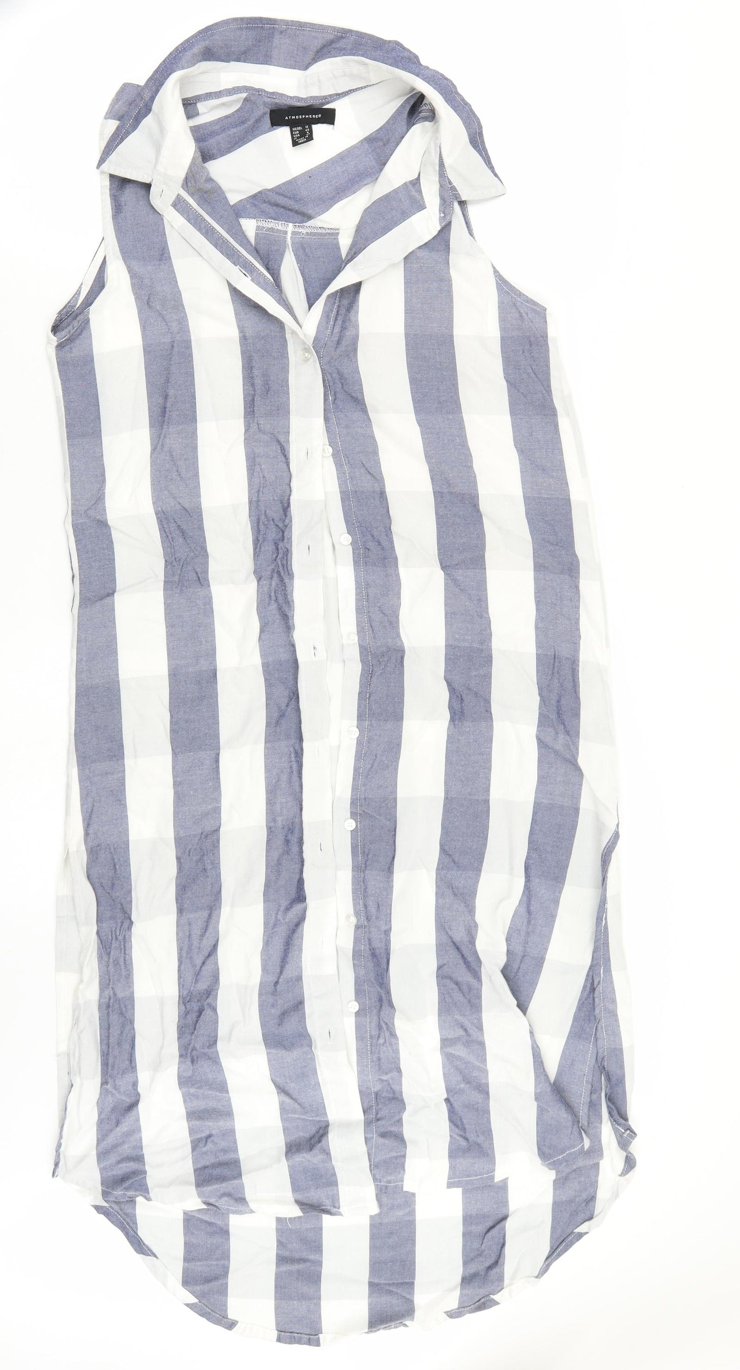Primark Womens Blue Striped Rayon T-Shirt Dress  Size 12