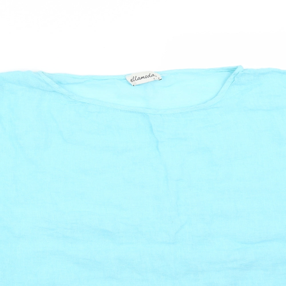 Ellamoda Womens Blue   Basic T-Shirt Size M